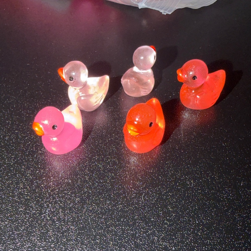 Colorful Valentine's Day Duck Figurines Set